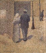Charles Angrand Man and Woman in the Street Germany oil painting artist